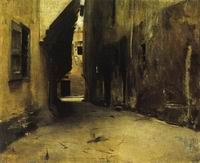 (image for) Handmade oil painting Copy paintings of famous artists John Singer Sargenti's art A Street in Venice
